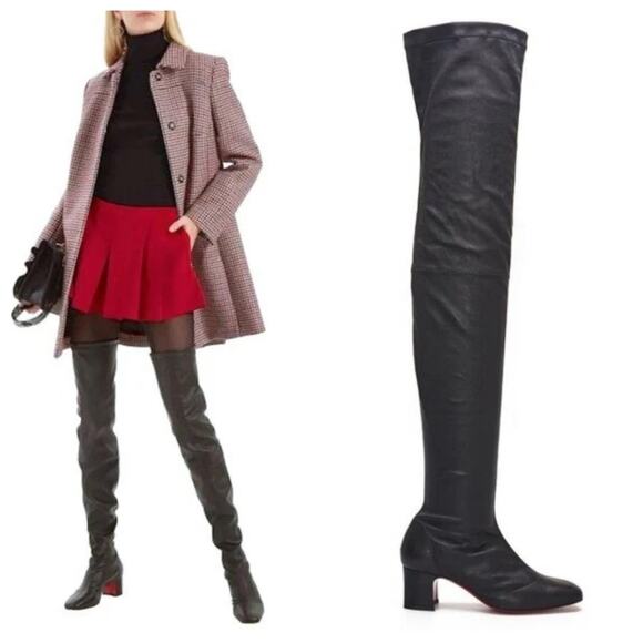 Christian Louboutin Sursamoto 55 Nappa Stretch Over The Knee Boots - Picture 1 of 16